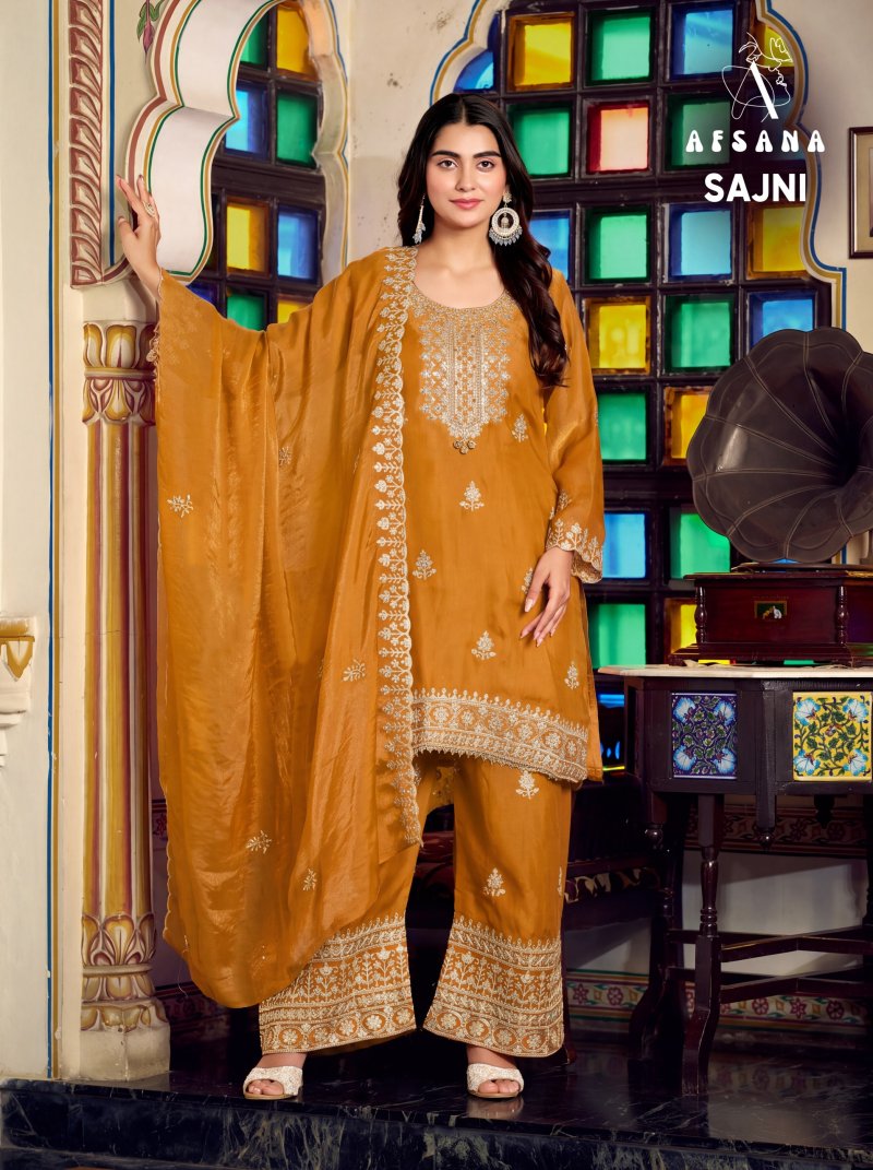 Sajni Vol 2 By Afsana Fandy Satin Readymade Suits 